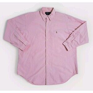 Ralph Lauren Yarmouth Shirt Men 16 1/2-33 Oxford Long Sleeve Button Pink Vintage
